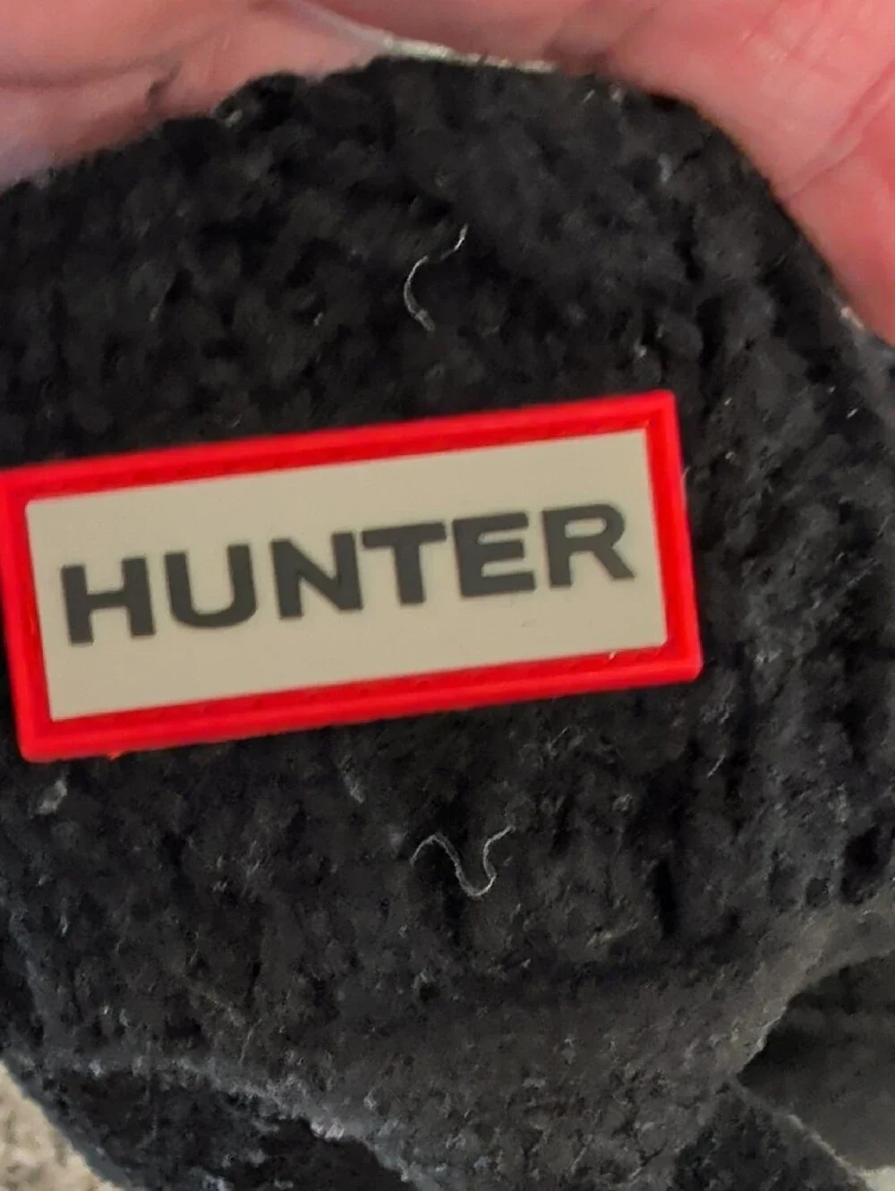 Hunter Black Fleece Boot Liners with Red-Trim Logo